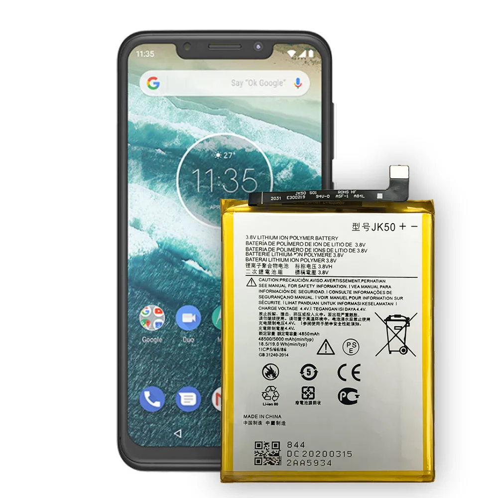 Batteria 5000mAh Per Motorola Batteria Originale Motorola JK50 5000mAh - Compatibile Con Moto G9 Play, G30, G50, E7 Power Hm 50 Moto