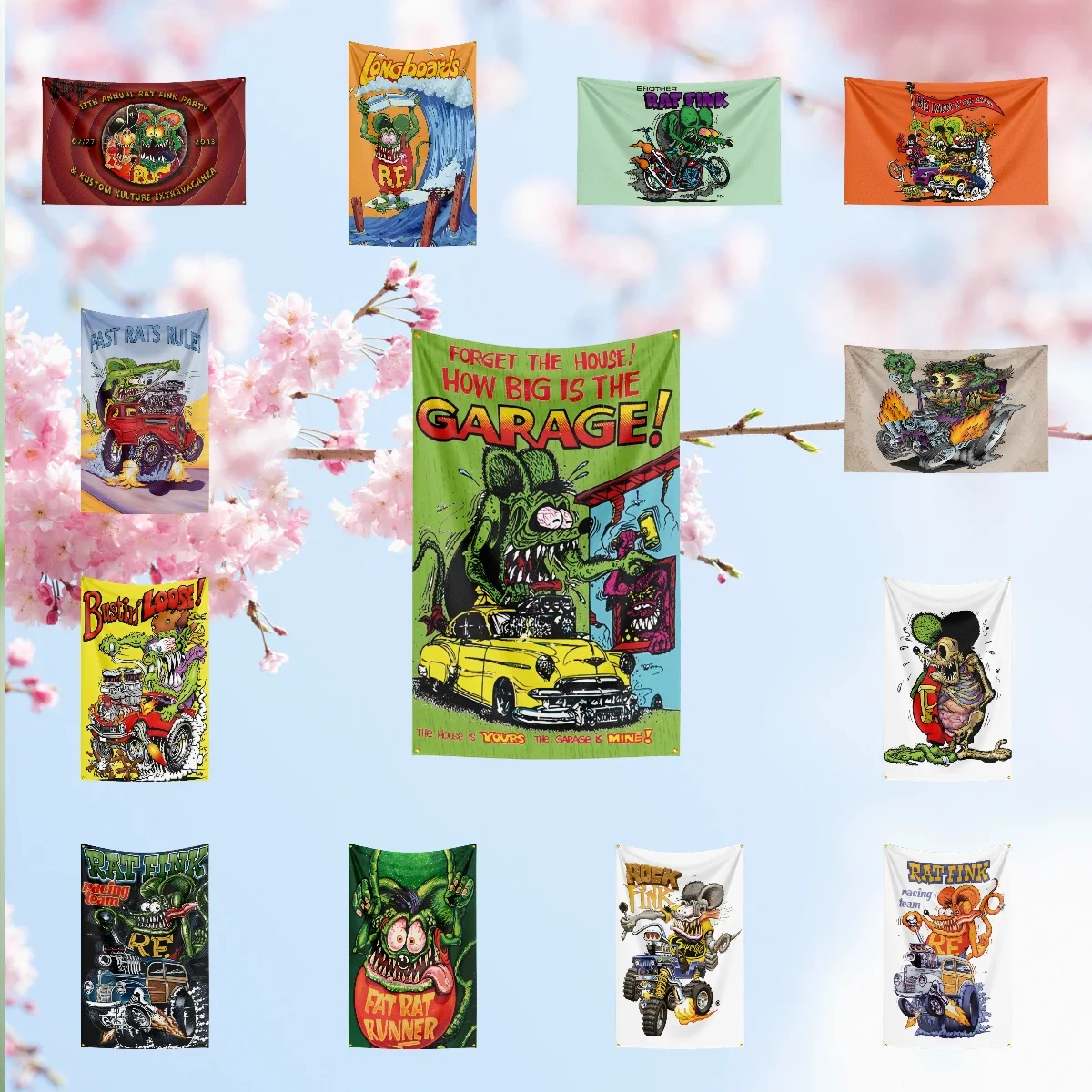 r-ra-t f-i-n-k car Flag Forcarnival Garage match campaign Club fan collection Car Lovers pennant