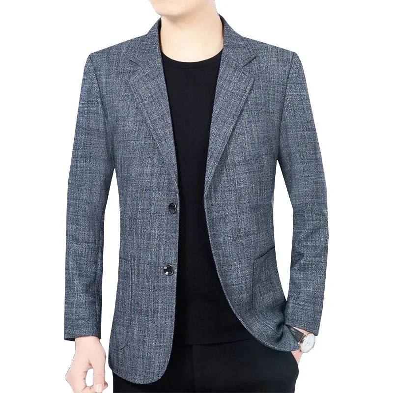 New Spring Men Thin Casual Blazers Jackets Business Plaid Suits Coats Quality Male Slim Blazers Jackets Coats Men\'s Clothing 4XL