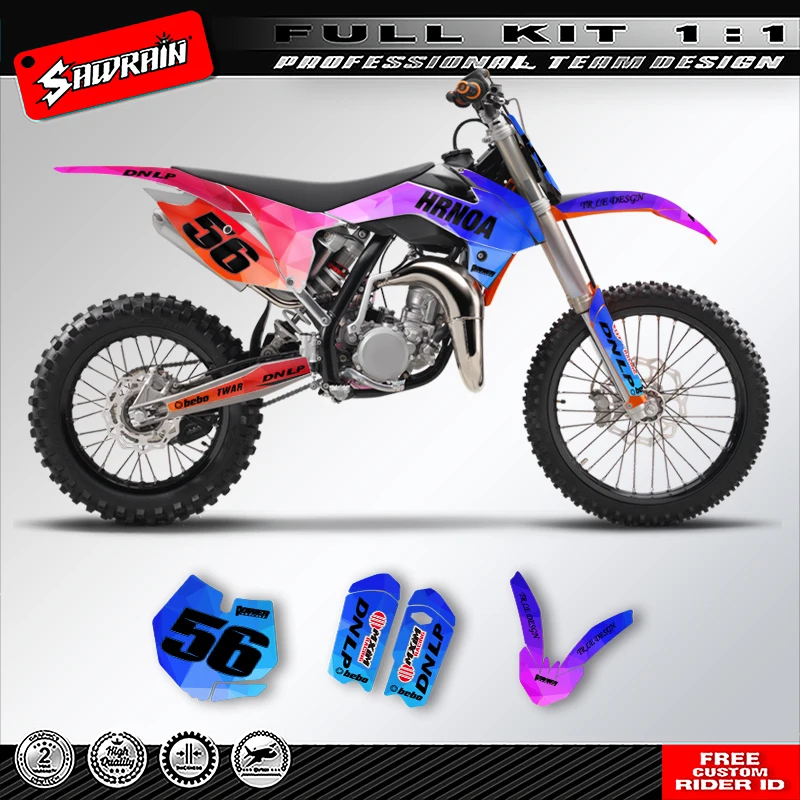 

Sawrain Custom Team мотоциклетная графика фоновые наклейки комплект наклеек для KTM SX85 2013 2014 2015 2016 2017 007