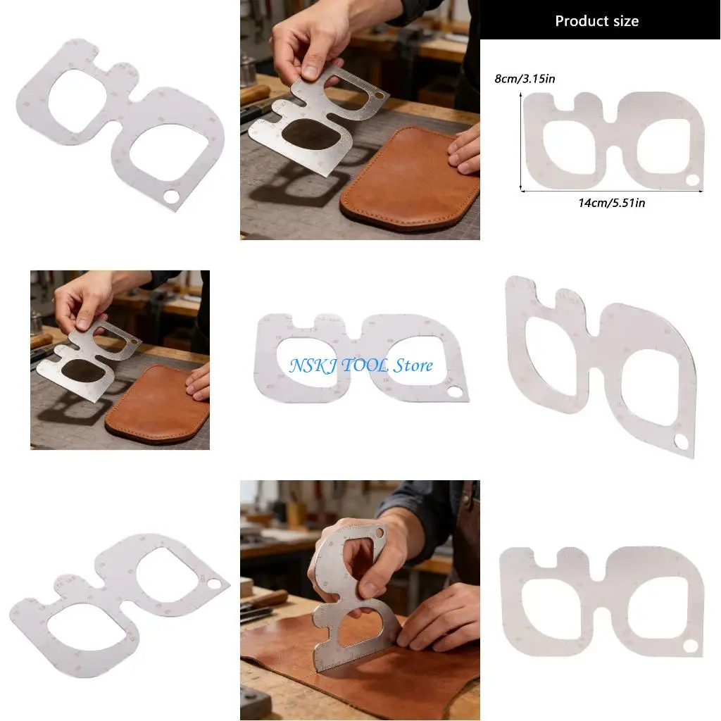 

L8RC High Accuracy Leather Cutting Ruler Stainless Steel Rounded Corner Template
