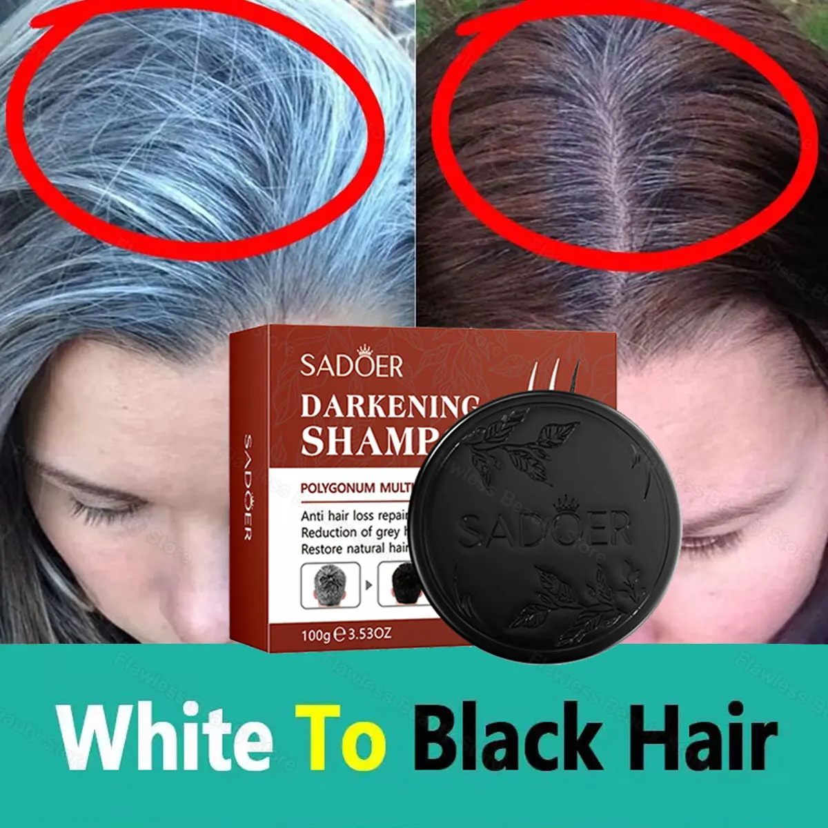 

100 г травяной шампунь для черных волос уменьшает сивые и белые волосы, лечение против выпадения, укрепление, питание, натуральное мыло для затемнения волос