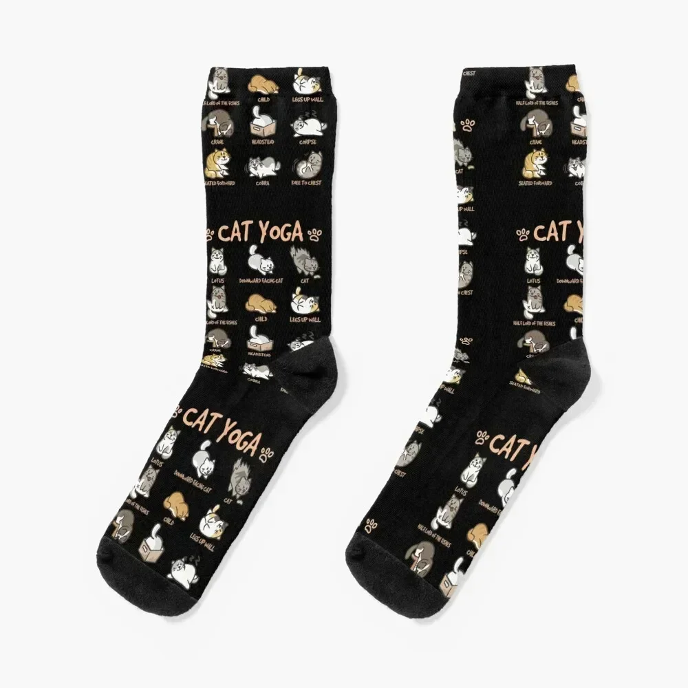 

funny cats yoga Socks loose halloween Wholesale Stockings Men's Socks Women's