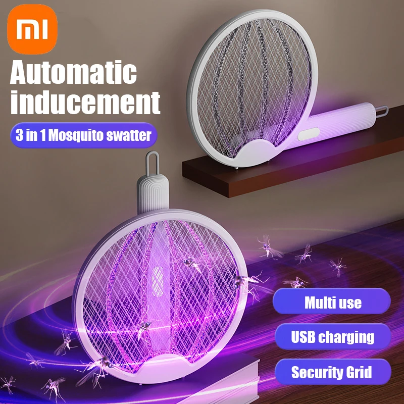 Xiaomi-repelente de mosquitos eléctrico plegable 4 en 1, lámpara de carga de onda ligera para atrapar mosquitos, montada en la pared del hogar