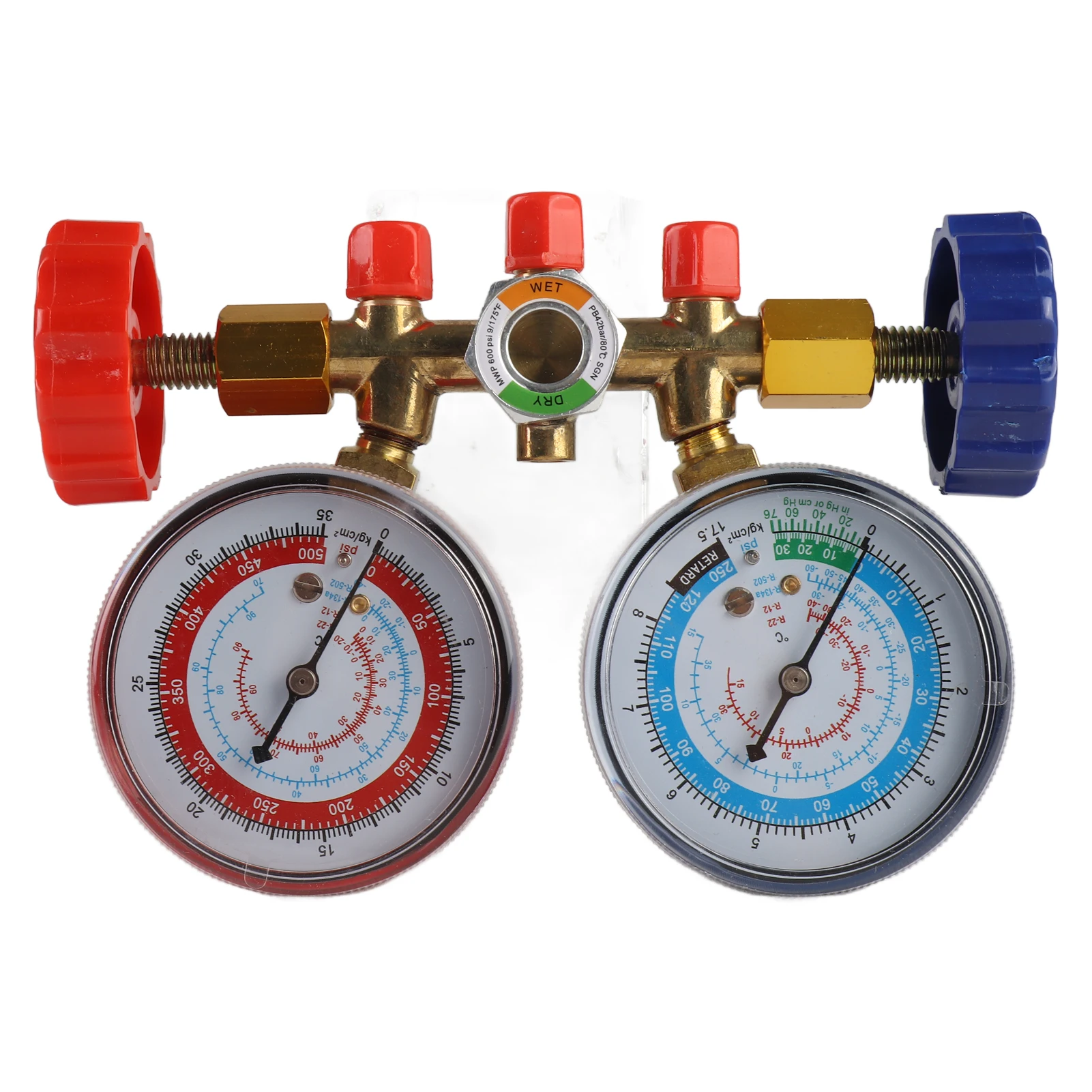 

Датчик хладагента, 3-ходовой диагностический коллектор для кондиционирования, набор манометров с резьбовым шлангом 1/4 дюйма для R134A R12 R22 R502