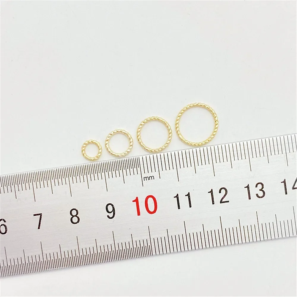 

14K Gold-coated Twist Open Loop Closed Loop Single Circle Diy Bracelet Necklace Connecting Ring Jewelry Material Accessories