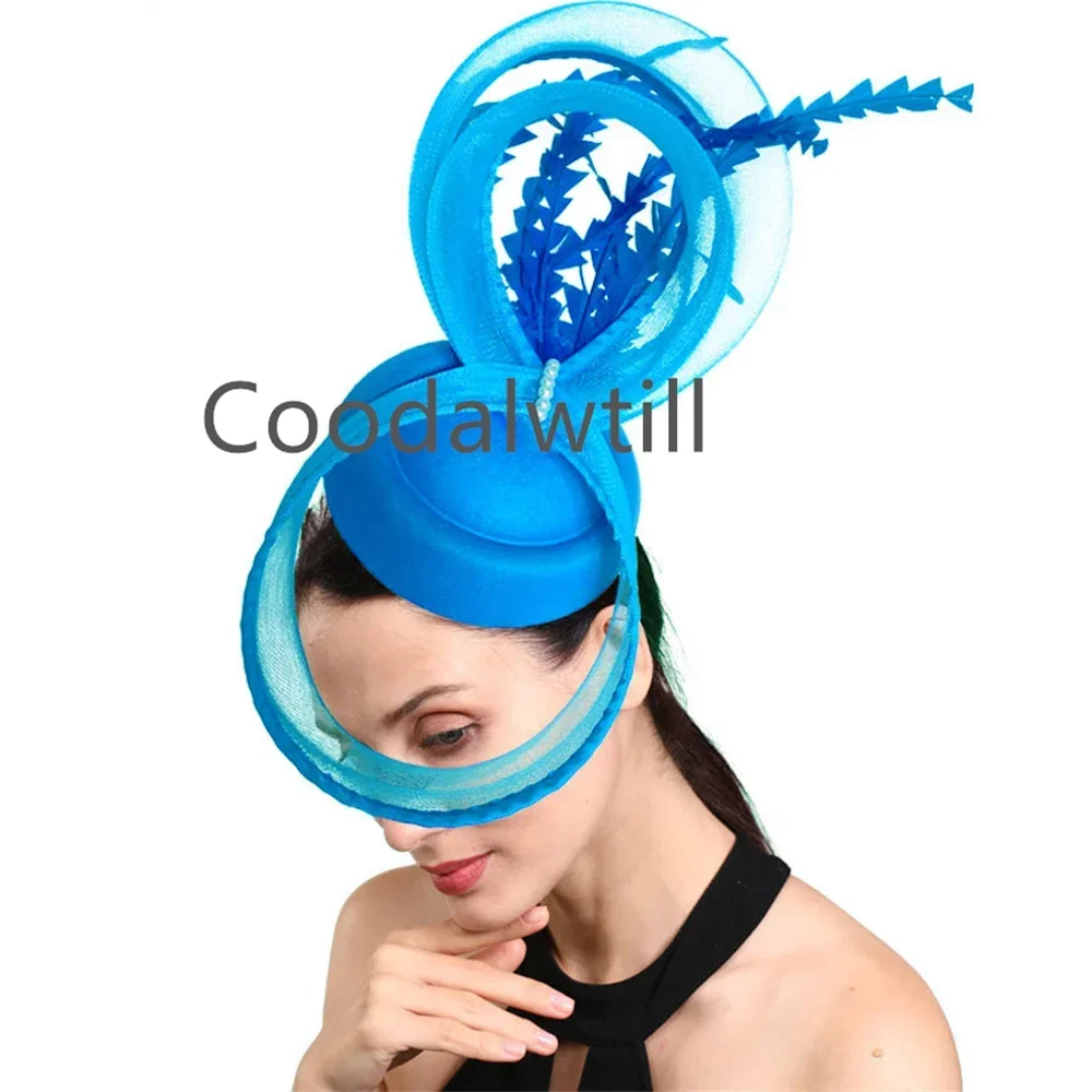 Women Church Fascinator Feathers Hat Kentucky Party Pillbox Cap Wedding Elegant Ladies Wedding Headpiece Event Nigh Tea Chapeau