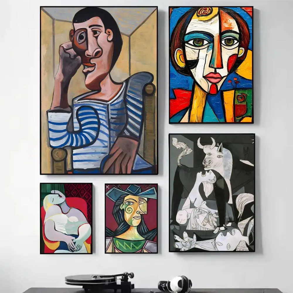 Painter Pablo P-Picasso Poster High-definition Art Sticker Self Adhesive Waterproof Home Decoration For Living Room
