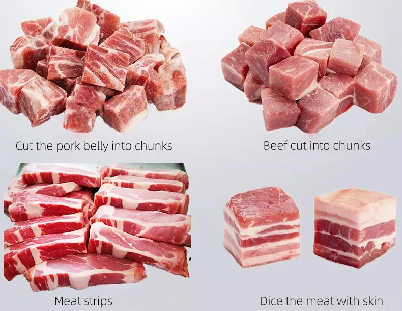 New Practical Frozen Food Dicer Machine 304 Stainless Steel Fully Automatic Multifunctional Cube Cutter for Bacon Beef Vegetable
