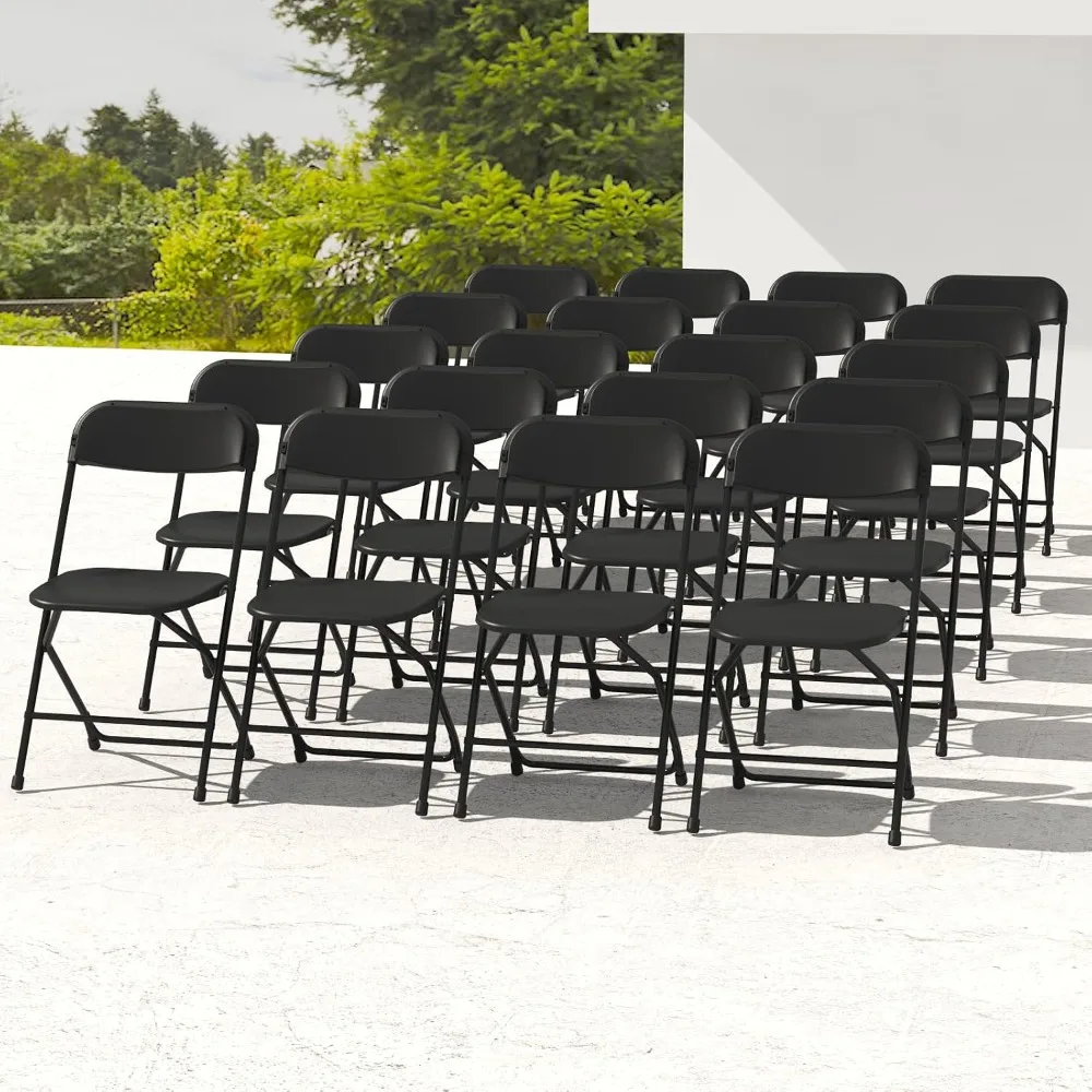 

20 Pack Black Folding Chairs, Plastic Folding Chairs Outdoor Indoor, 350lb Capacity,Portable Event Chair, Lightweight Folding Ch