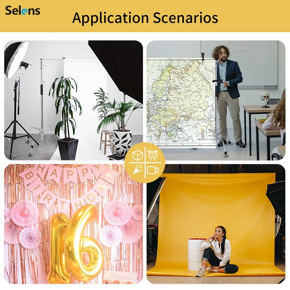 Selens 3x3M 배경 스탠드 키트 사진 스튜디오 배경 지원 시스템 장비에 맞게 조정 가능한 헤비 듀티
