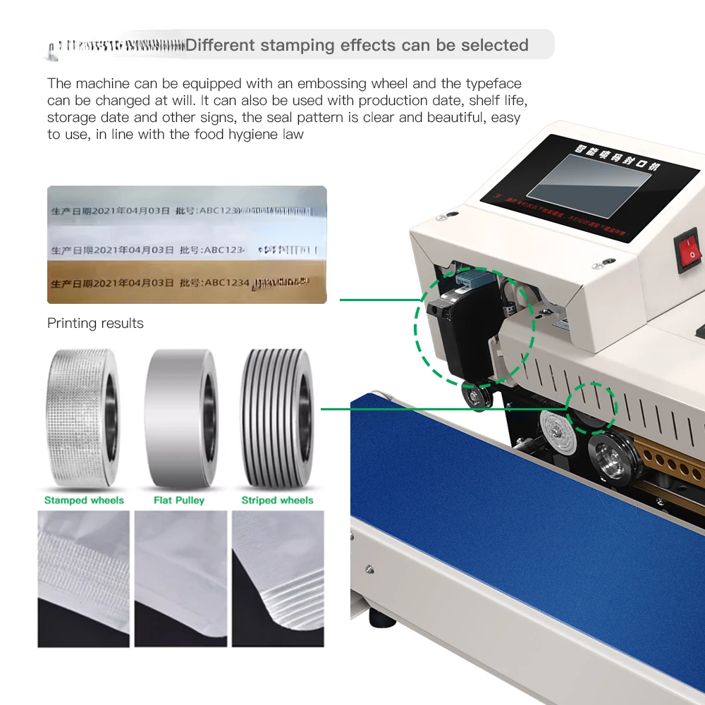 FR-1600 Stainless Steel Automatic Horizontal Plastic Film Bags Heat Sealing Machine Continuous Band Sealer Machine