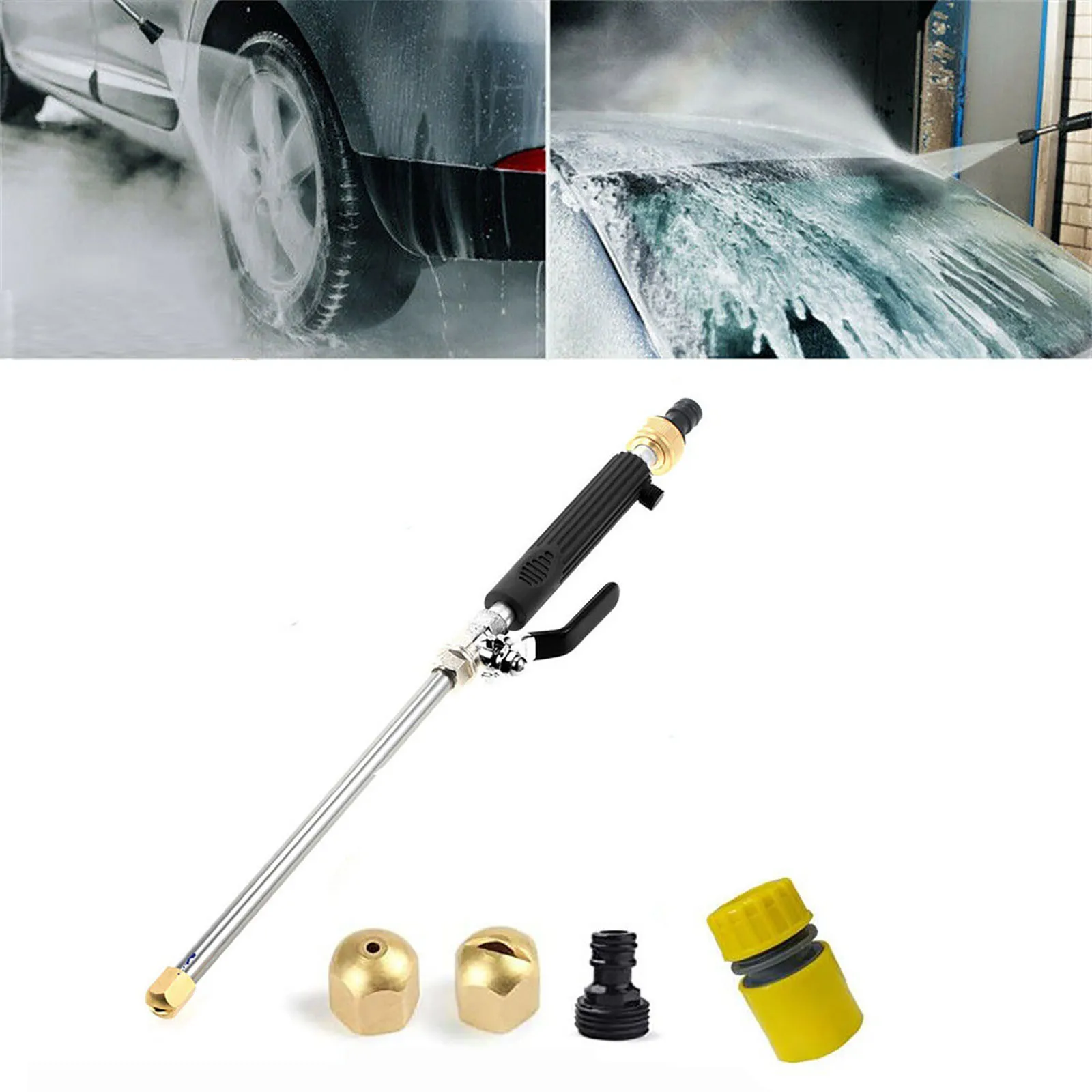Garden Hoses Adjustable Metal Outdoor Garden Hose Nozzle High Pressure Water Sprayer Lawn Car Pet Washing Irrigation Tool T1
