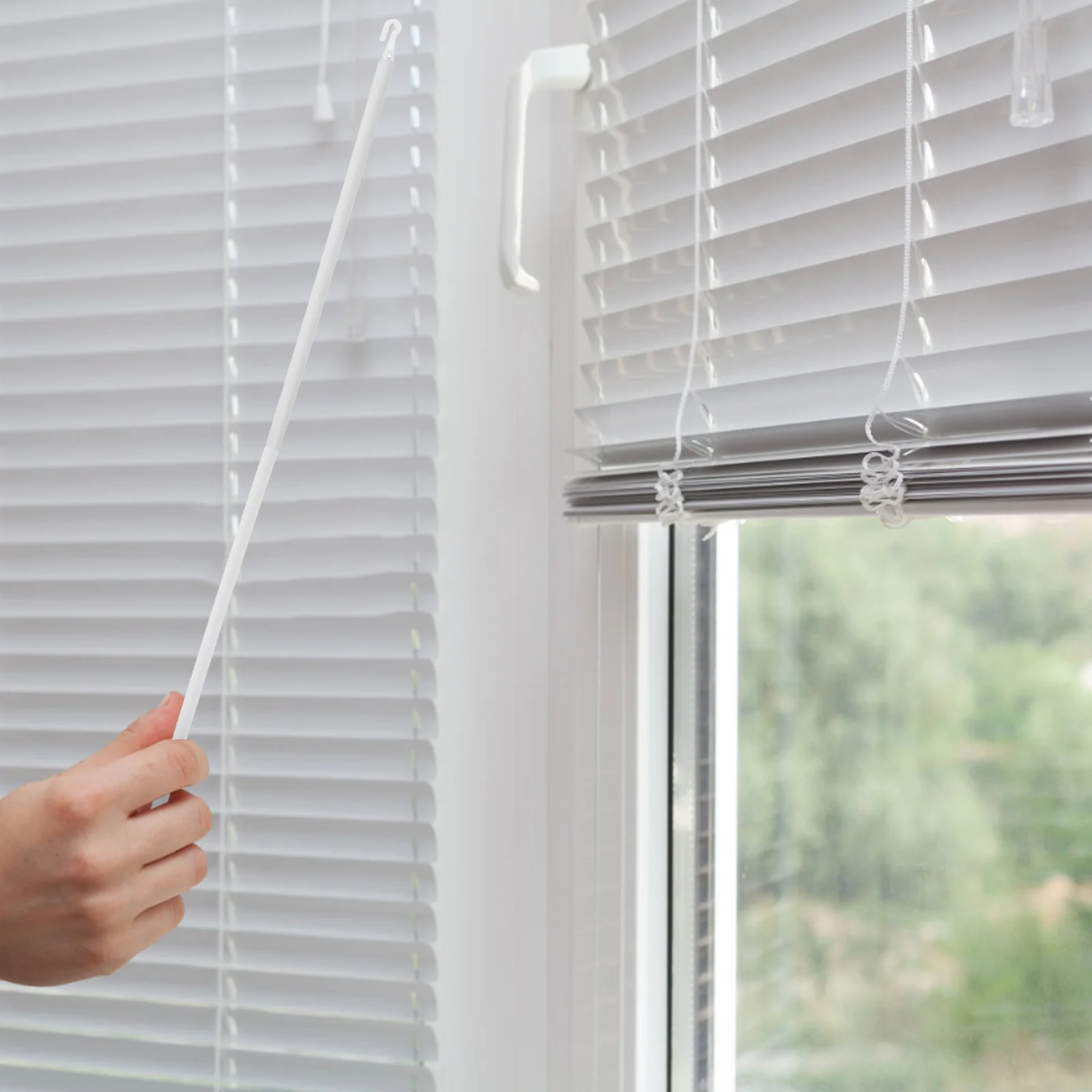 

1Set Vertical Blind Replacement Rod Plastic Blind Stick with Hook Curtain Pull Wand Opener for Window Blinds