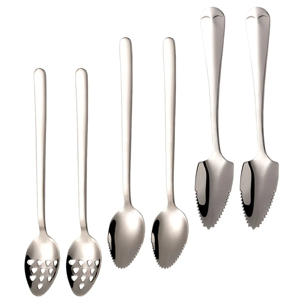 

6pcs Stainless Puree Scraping Spoon For Food Scraping Spoon Set Durable 304 410 Material Fruit Puree Spoons Kitchen