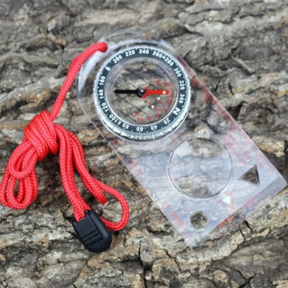 Transparent Map Ruler Compass  Portable Acrylic Orienteering Navigation Multi- Baseplate Compass Outdoor