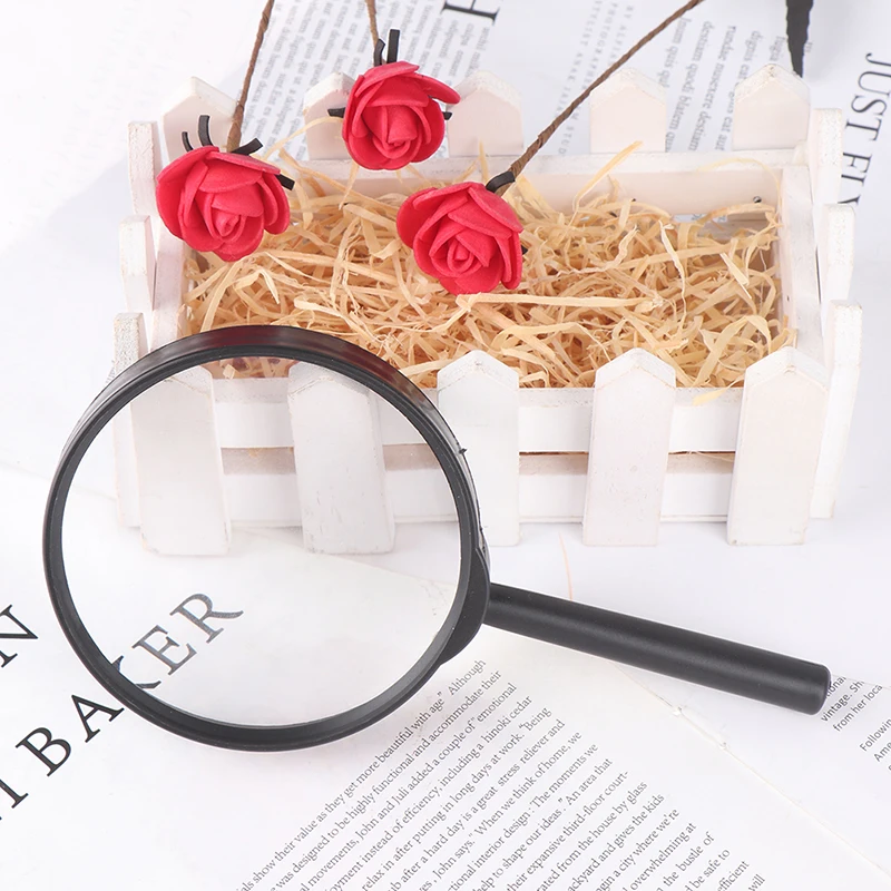 1pc Professional Lightweight 90mm Handheld Magnifier 5X Reading Map Newspaper Magnifying Glass Jewelry Plastic Magnifying Glass