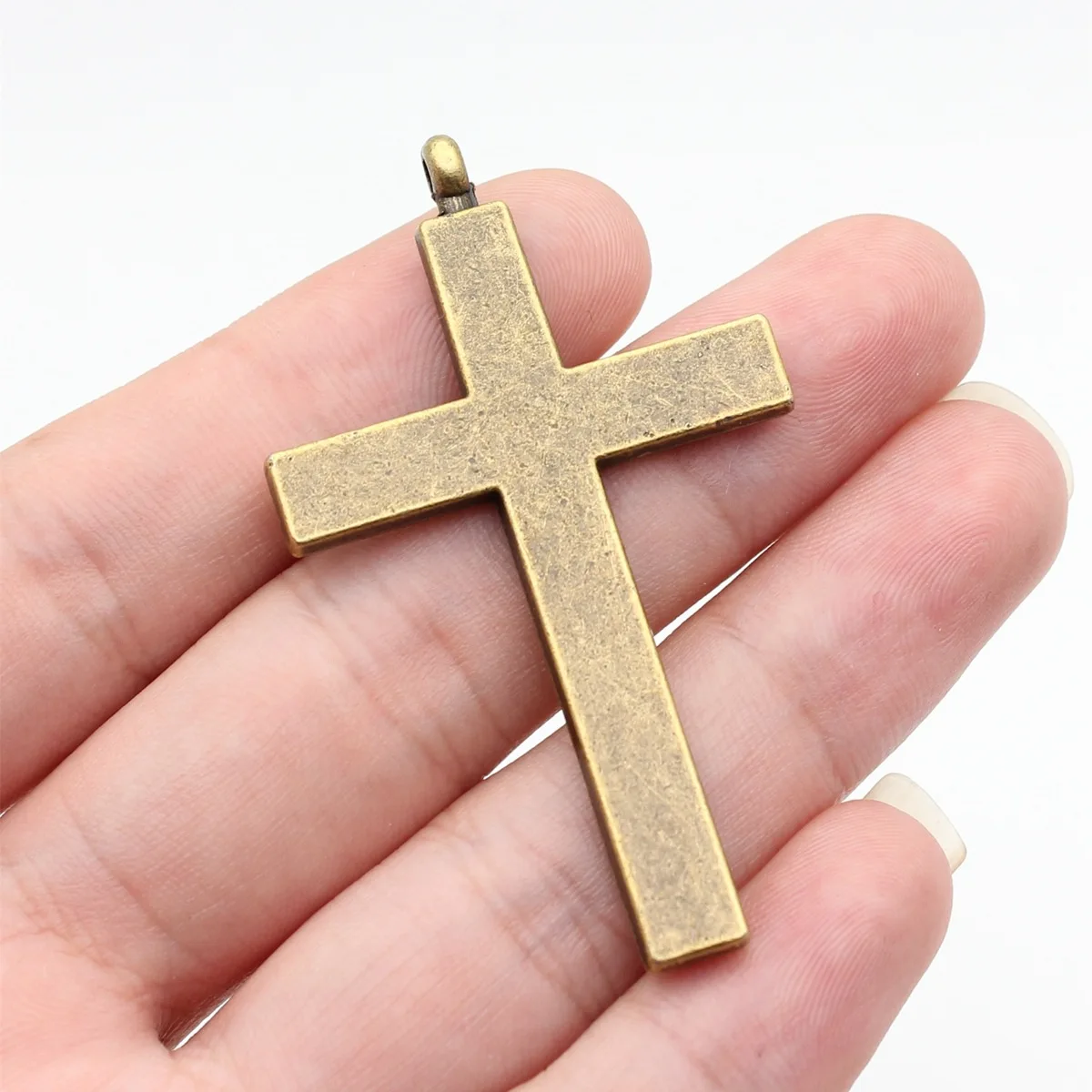 1pcs 56x34mm 2 Colors Antique Silver Color Antique Bronze Color Cross Charms Pendant Alloy Jewelry Making Accessories