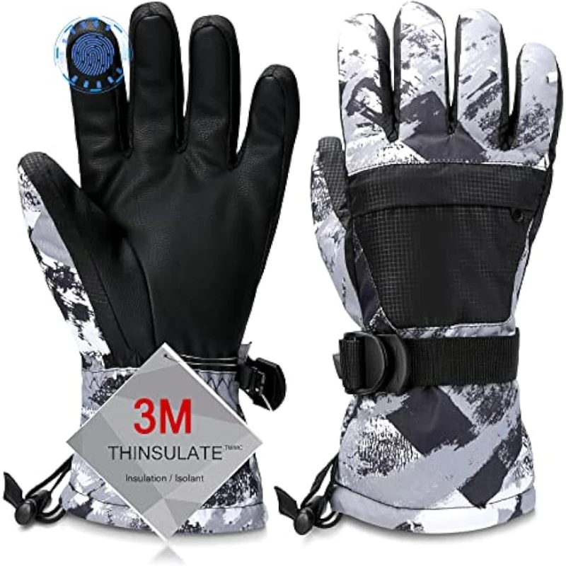 Ski Gloves, Warmest Waterproof and Breathable Snow Gloves for Cold Weather, Fits Both Men & Women,for Parent Child Outdoor