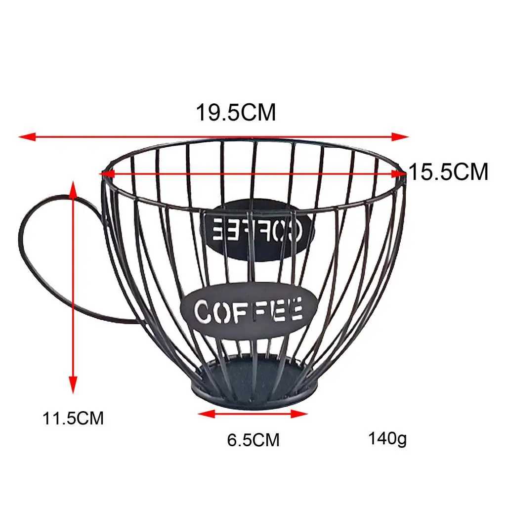 Coffee Pod Holder Rack Anti-rust Iron Hollow Structure Cup Storage Basket for Coffee Supplies Tea Rooms