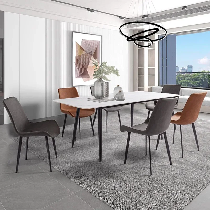 Modern Luxury Dining Table Luxury Nordic Vintage Grey Dining Table Rectangle Kitchen Conjuntos De Sala De Jantar Home Furniture