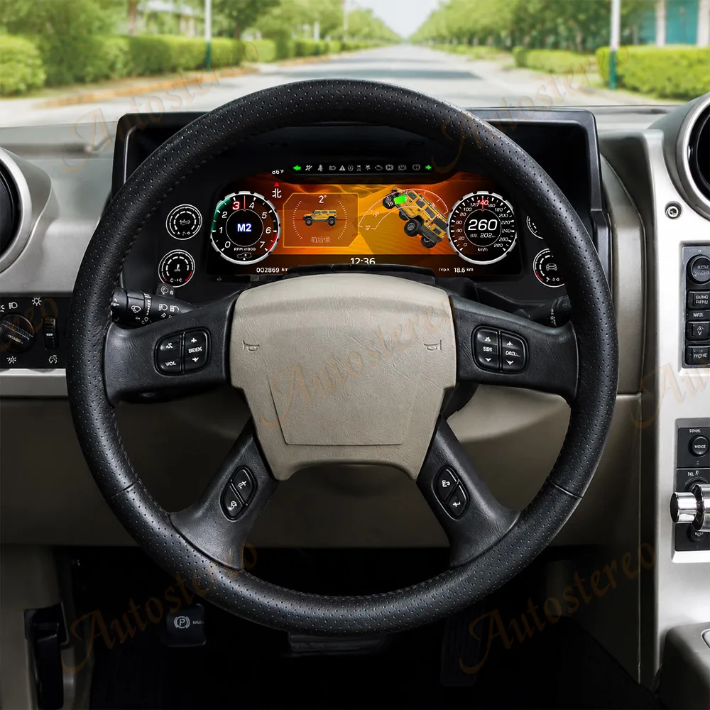 12.3 Inch Digital Virtual Cockpit LCD Instrument Cluster For Hummer H2 2002-2007 Wireless CarPlay Android Auto Dashboard Display
