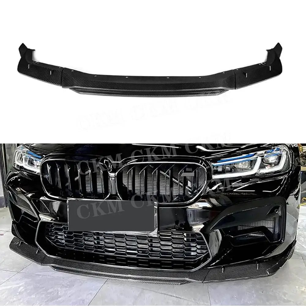 

Carbon Fiber M style 4Pcs/Set Front Bumper Chin Lip Spoiler For BMW 5 Series F90 M5 2021+ Car Bumper Guard Apron Accessories