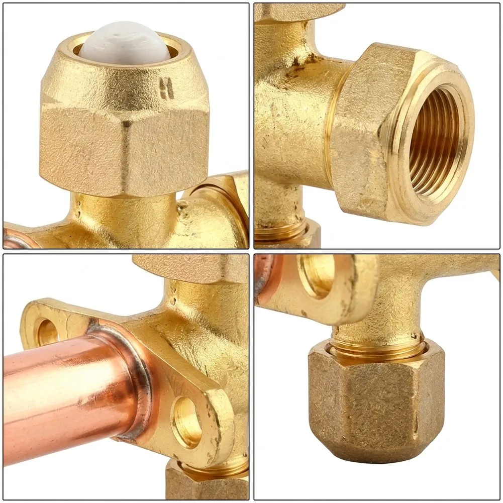 Brass Stop Valve for For split Air Conditioner Systems Compatible with Copper Pipes Easy Installation Maintenance