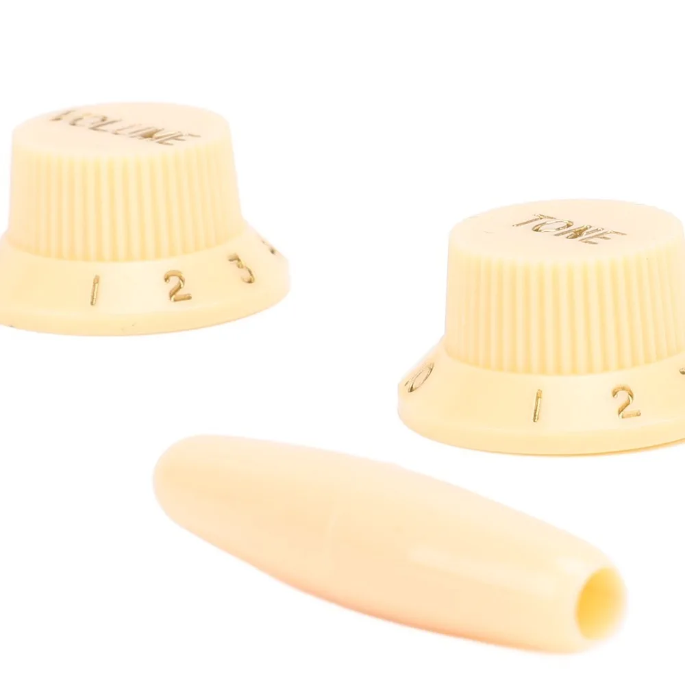 White/Black/Creamy Yellow Guitar Potentiometer Knob Plastic ​1 Volume 2 Tone Set​ ​Guitar Control Knobs​ ​Accurate Control​