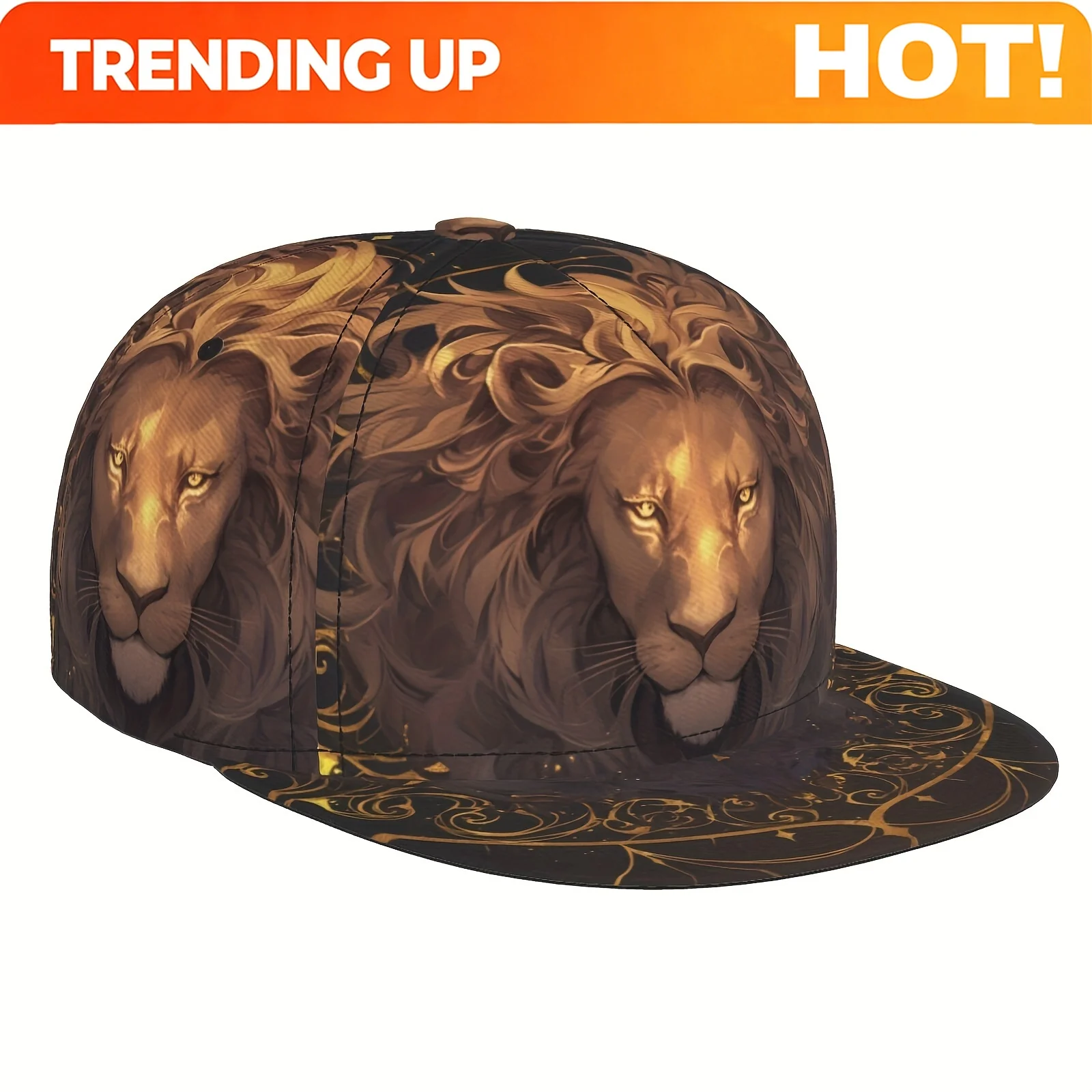 1pc, baseball cap, golf cap, lion, Men's and Women's sports fashion, suitable for seasonal running exercises and outdoor activit