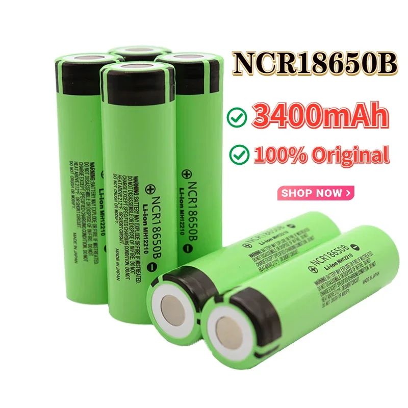 

NCR18650B Rechargeable Lithium Battery 18650 Battery 3.7V 3400mAh Can Be Used for Panasonic Electronic Battery Flashlight Toys