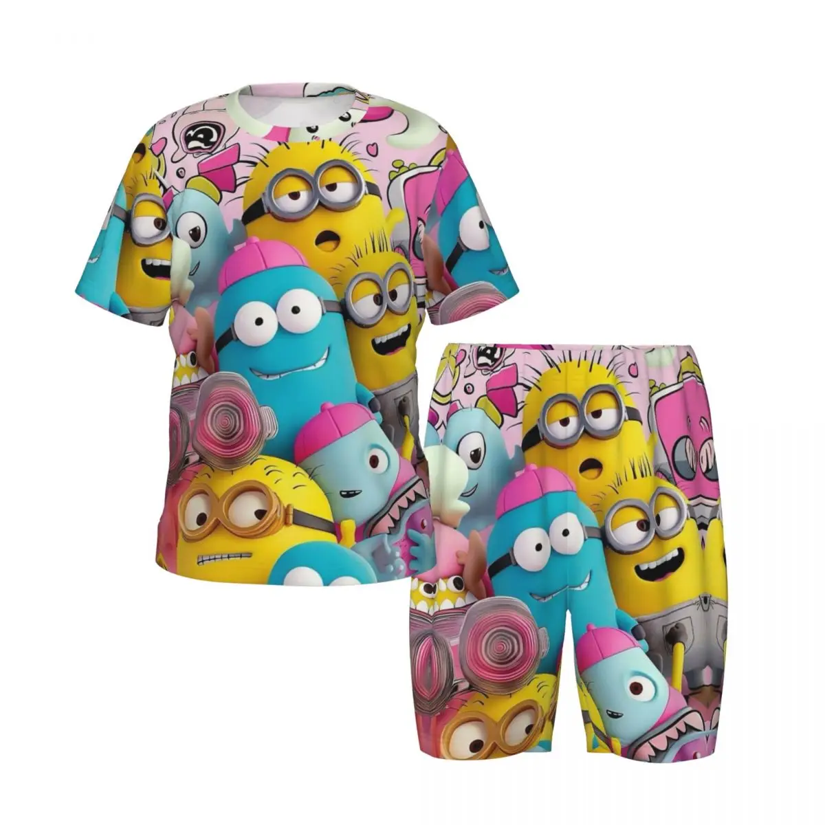 

Minions New Summer Plus Size 4XL Pajamas Set for boys girls Nightwear