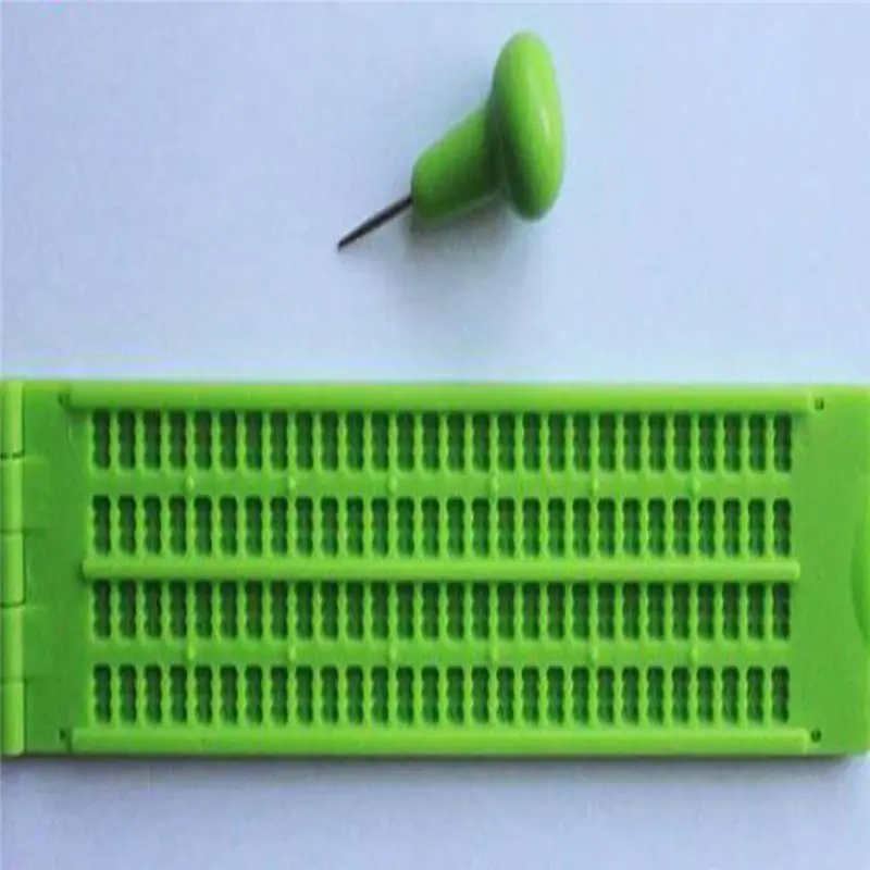 HOT 4 Lines 28 Cells Braille Writing Board with Stylus Braille Portable Practice for the Blind Learning Supplies 【SPECIAL OFFER】