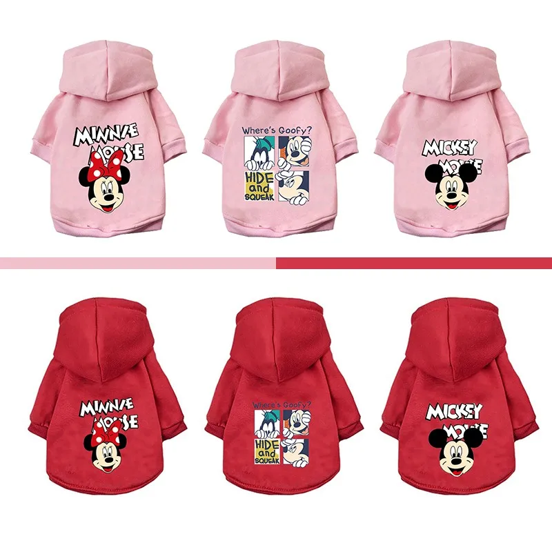 Mickey Minnie Goofy Dog Clothes Winter Warm Clothes For Small Dogs Disney Pet Clothes For Small Dogs Bulldog Puppy Cat Clothes