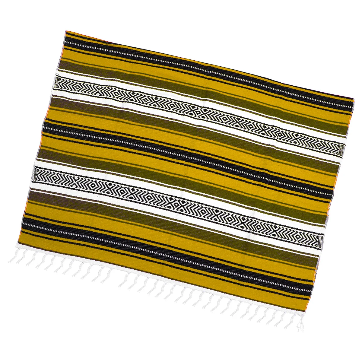 

Yellow 130x180cm Mexican Blanket Thick Soft Woven Yoga Mat Cape for Bedroom Sofa Car Mexican Blanket Yoga Mat Blended Cape