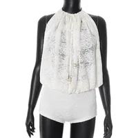 Halter Lace Hollow Out Sexy Playsuit Women Summer Party Club Sleeveless Backless Bodycon One Piece Rompers Beach Vacation Gift - Image 4