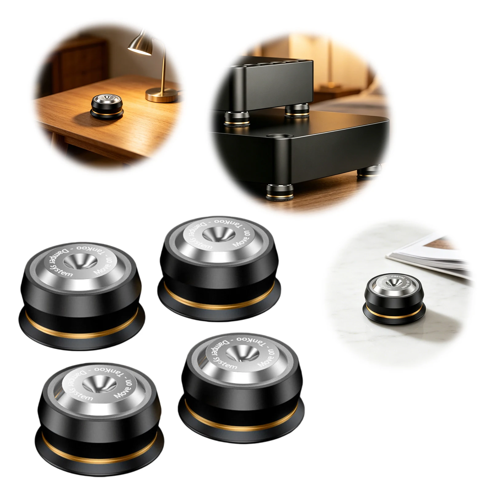 Professionelles Audio-Lautsprecher-Fußset, Lautsprecher-Spikes, Bodenschoner, Audio-Lautsprecher-Spikematten für Subwoofer, CD, DVD, Verstärker