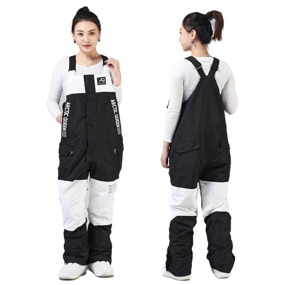 2023 Ski Overalls Men Women Winter Snow Jumpsuit Thick Warm Windproof Waterproof Strap Ski Pants Snowboard Fashion Pants Couples