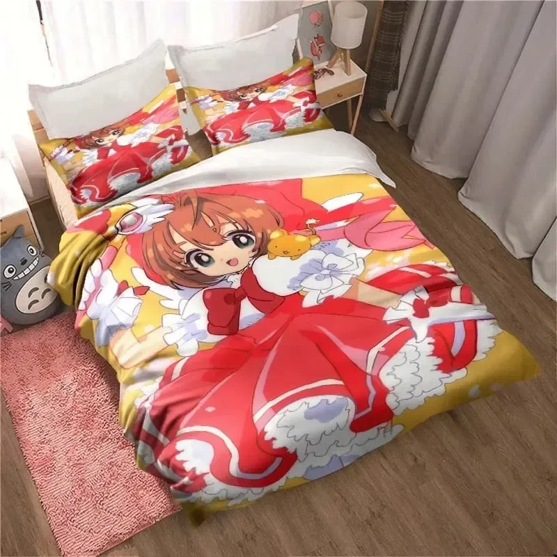 

Anime Cardcaptor Sakura Kids Adult Printed Bed Set Duvet Cover Pillowcase Bedding Set Bed Linen Sheet Quilt Cover Full King Size