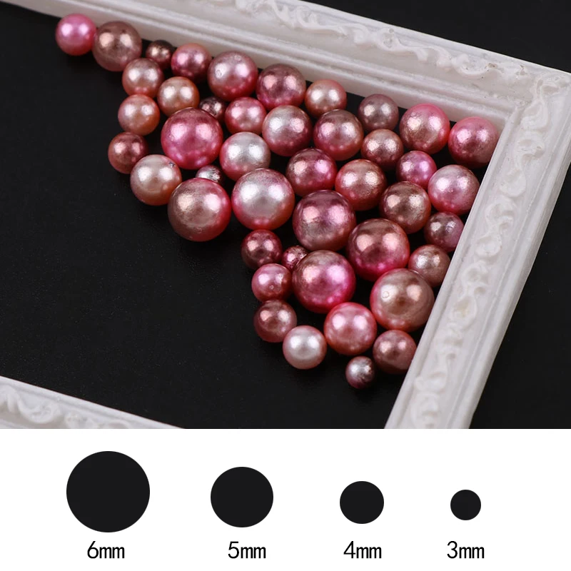 3/4/5/6mm 400-500PCS Mixed Gradient Pearls Without Holes Resin Accessories Jewelry Fillings Mermaid Beads For Nail ArtDecor