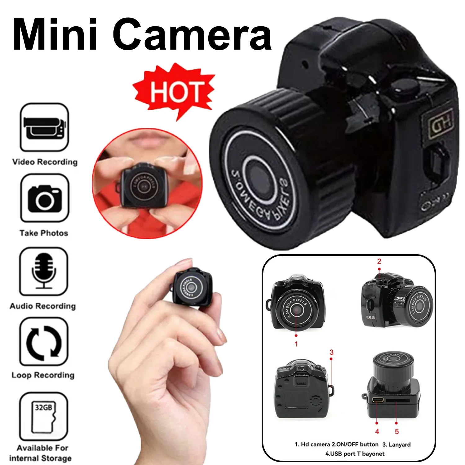 Mini Camera Video Audio Recorder HD Camera Security Cam Small DV DVR Recorder Car Sport Micro Camera