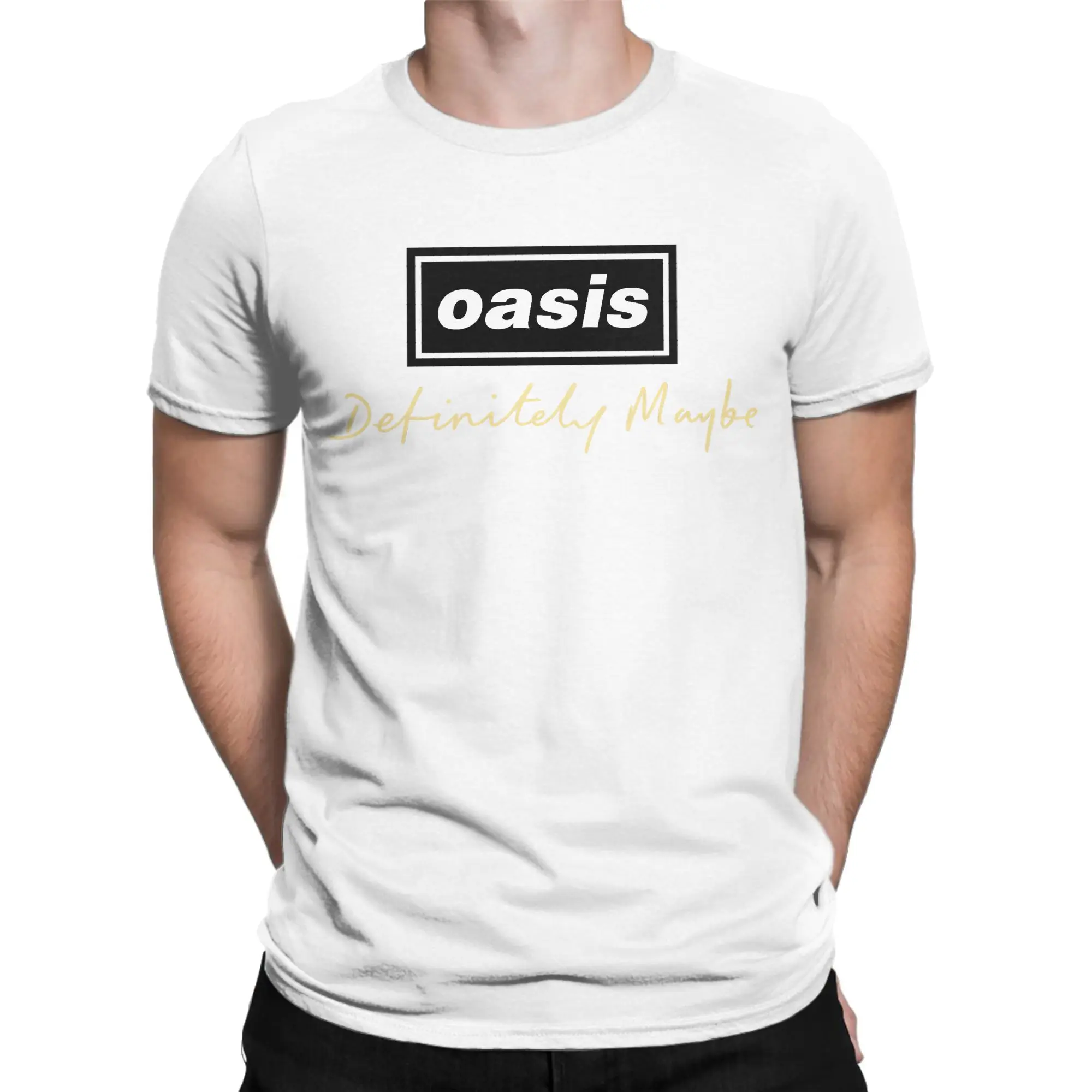 الفكاهة واسي بالتأكيد ربما تي شيرت للرجال رقبة مستديرة 100% قطن تي شيرت جولة قصيرة الأكمام تيز حجم كبير الملابس