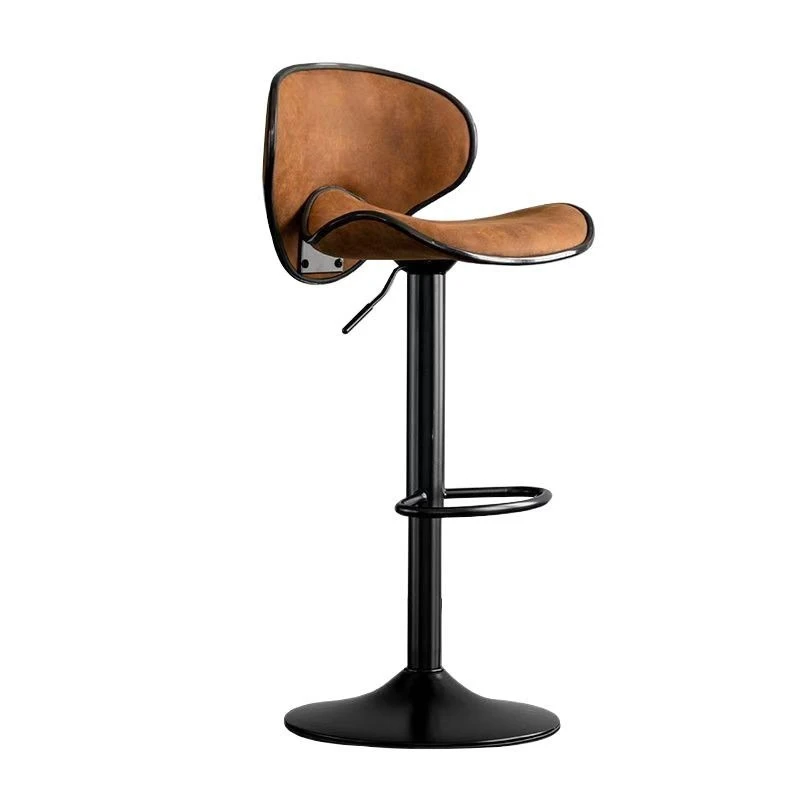 Lifting and rotating backrest Wrought iron light luxury front desk bar high stool