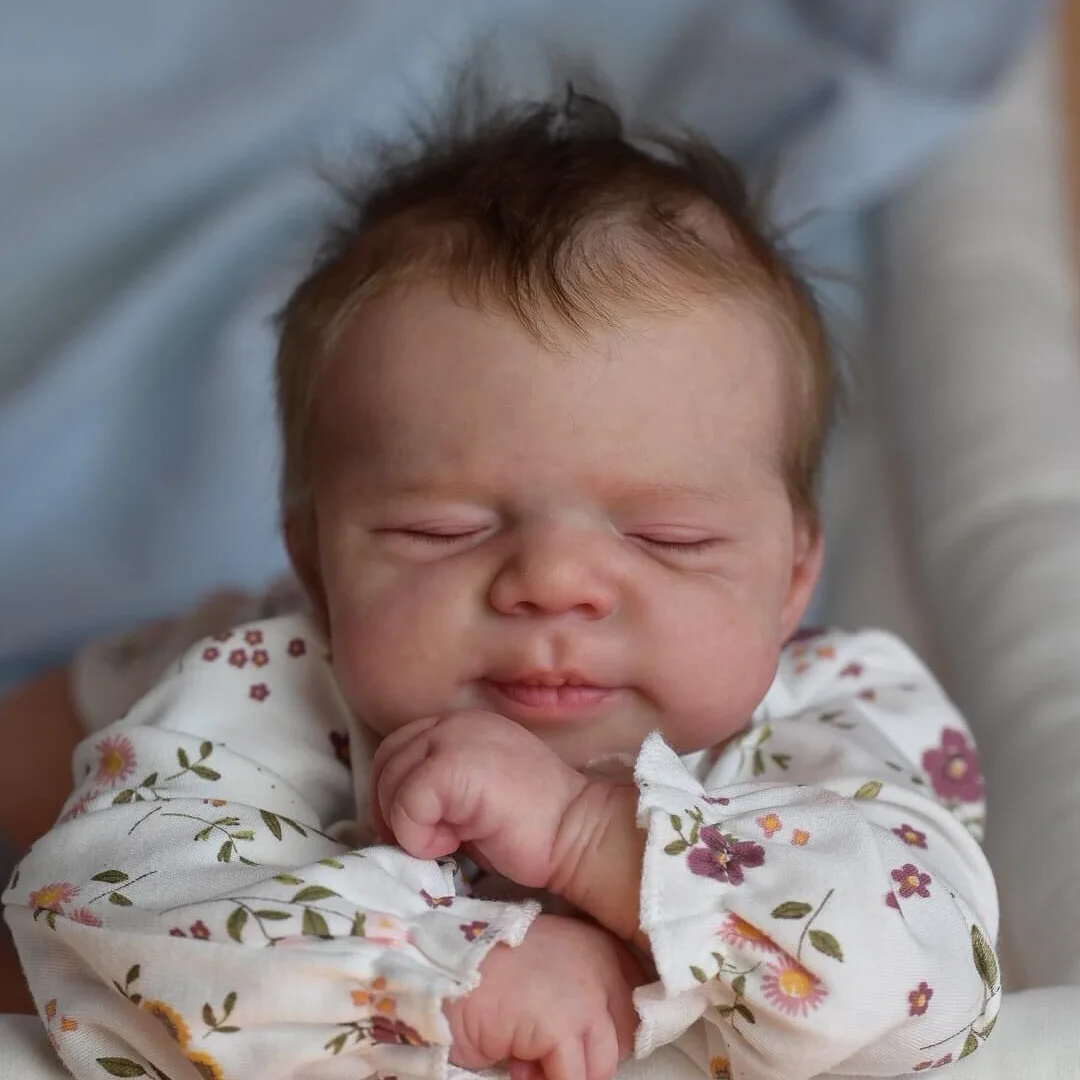 48cm Lifelike Finished Bebe Reborn Doll - 19 Inch Silicone Vinyl Girl Doll Handmade Toy - Perfect Christmas Gift for Girls