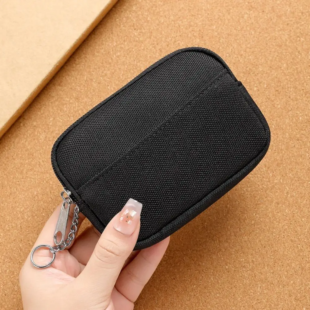 Portamonete portatile multifunzionale Porta carte in tessuto Oxford Porta carte Custodia con cerniera Portafoglio da uomo leggero da donna