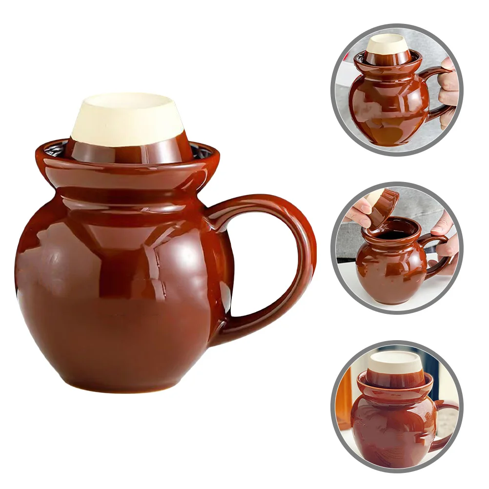 

Pickle Jar Shaped Ceramic Mug Funny Style Water Coffee Tea Cup for Home Office Desktop Use Creative Latte Milk Juice Drinking