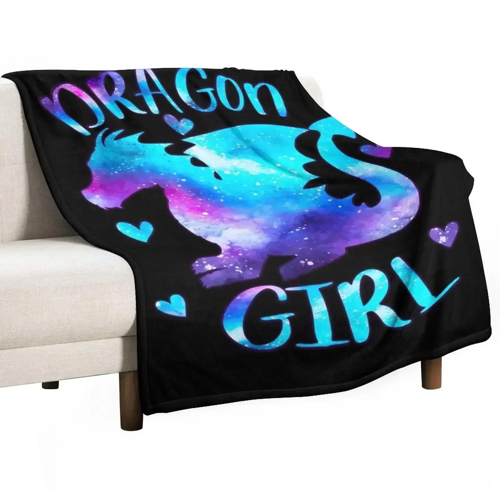 

Dragon Girl Throw Blanket Soft Big Hairys Blankets