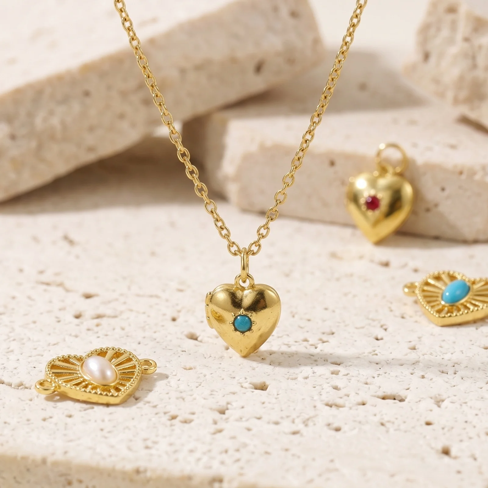 2pcs Heart Picture Photo Locket Frame Charms Can Open Cubic Zirconia Brass Pendants For DIY Necklace Jewelry Making Wholesale