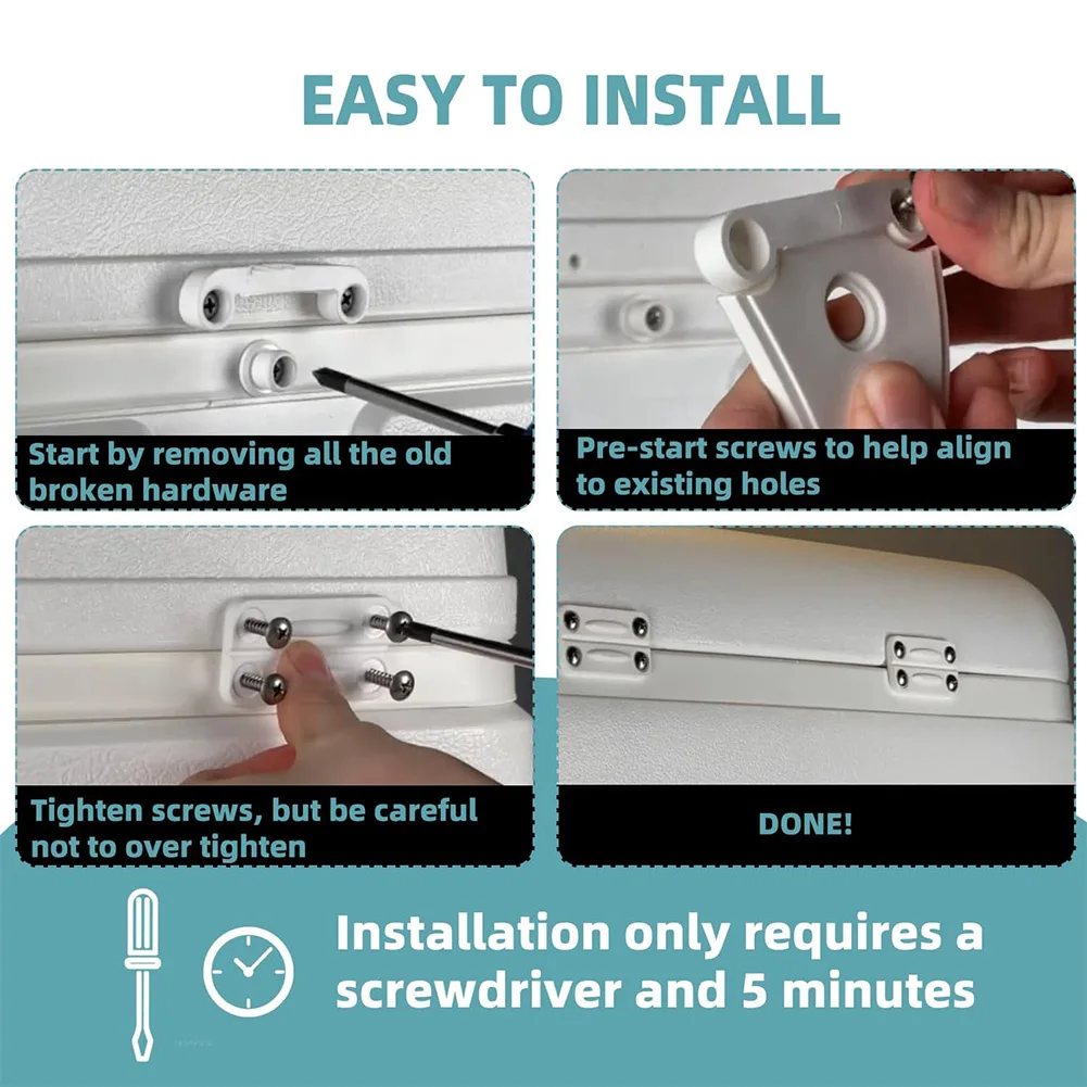 Repair Cooler Components Cooler Hinge Kit White Perfect Fit Cooler Hinges Cooler Repair Quick Installation Design