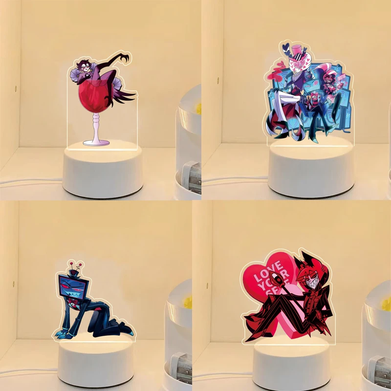 

Hazbin Hotel Charlie Morningstar Angel Dust Vaggie Alastor Husk Desktop Decoration Monochrome Light Ambient Lighting Night Light